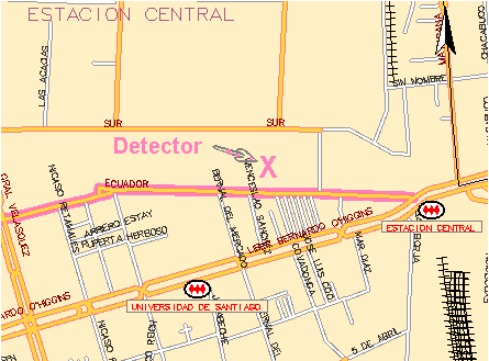 Mapa de ubicación dDepartamento de  Física Usach